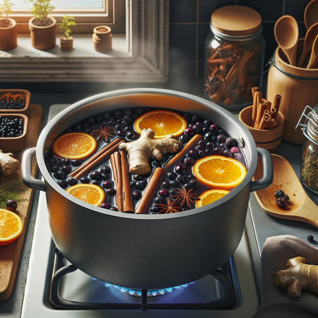 elderberry syrup on the stovetop