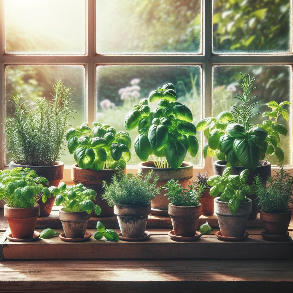 Indoor Window herb garden