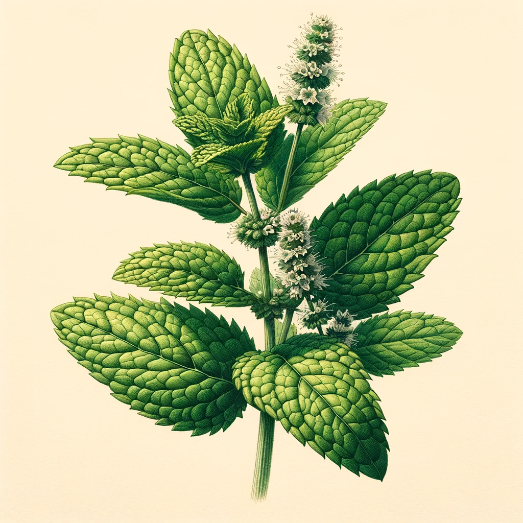 peppermint plant illustration monograph